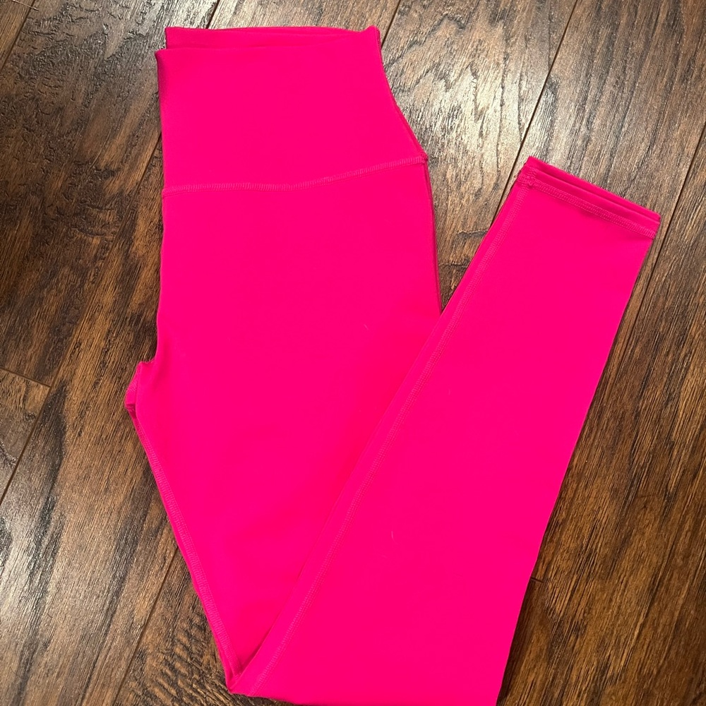 Alo Yoga Airlift 7/8 Neon Pink Leggings Large L Hot High Waisted